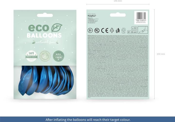 Produktbild Partydeco Eco Ballons Royalblau metallic (10 x)