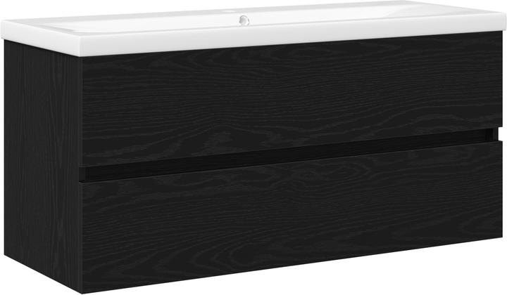 Image du produit VidaXL Meuble vasque avec lavabo intégré Chêne noir en bois laqué
