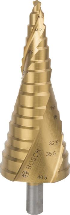 Immagine prodotto Bosch Professional Zubehör Punta a gradino HSS-TiN, per pressacavo, M10 - M40, 10 mm, 125,5 mm, 12 passi (10 mm)