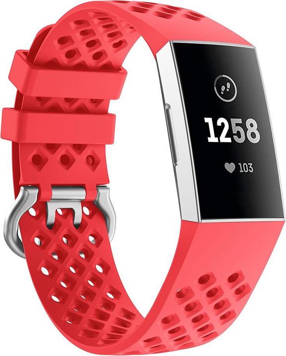 Cover-Discount Fitbit Charge - Silikon Sportarmband gelöchert rot (Silikon)