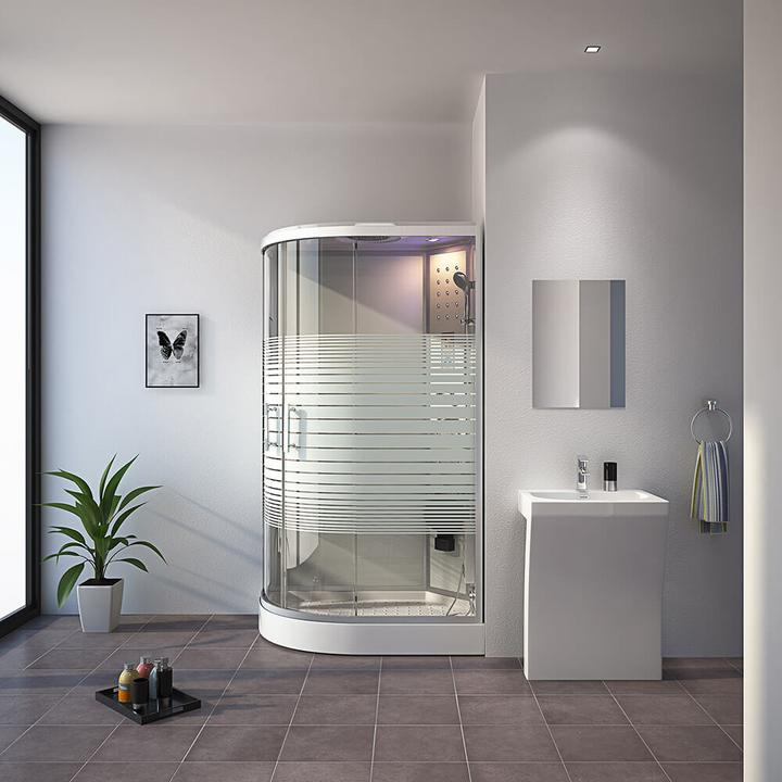 Immagine prodotto Home Deluxe Doccia a vapore con cascata sauna a vapore MANTA XL, 120x80x220cm - Sinistra