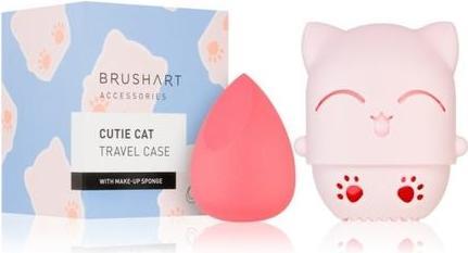 Actual product image Brushart Accessories Cutie Cat travel case with make-up sponge