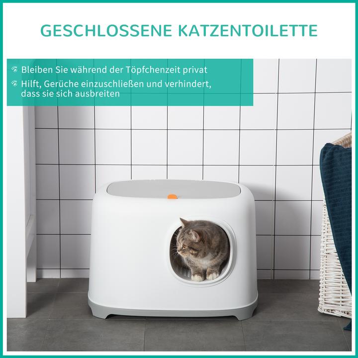 Produktbild PawHut Katzentoilette mit kompaktem Design (Katzenklo geschlossen)