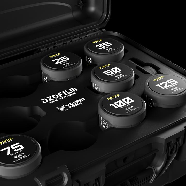 Produktbild Dzofilm Vespid Prime 7-Lens Kit (16 T2.8 + 25/35/50/75/100/125 T2.1) (Kopie)