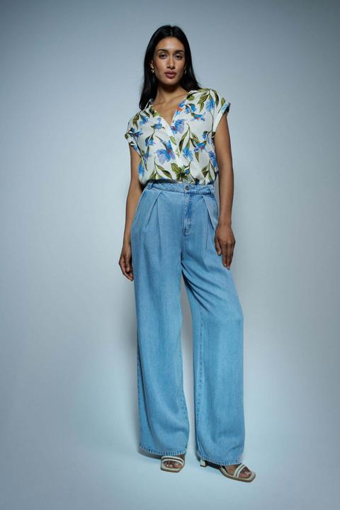 Produktbild Salsa Jeans Kurzarmbluse Basic Shirt With Shoulder Ruffles (S)