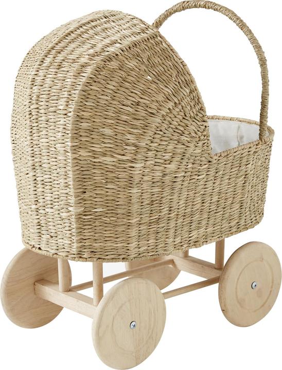 Produktbild Vertbaudet Puppenwagen aus Seegras mit Holzrädern