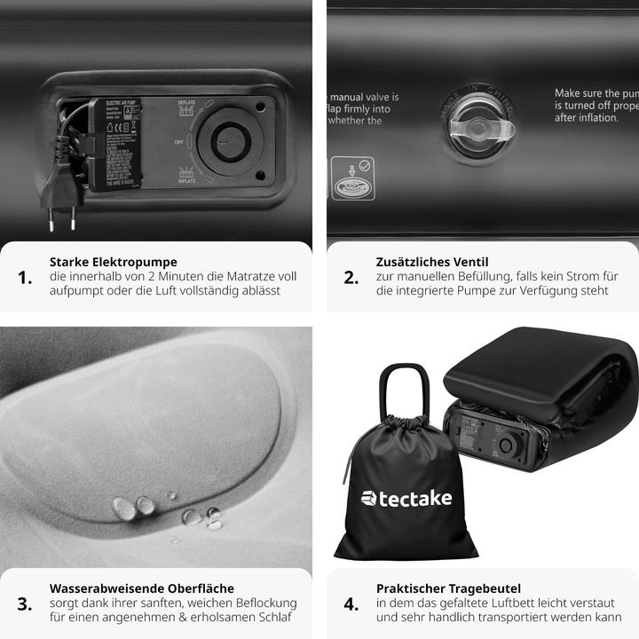 Produktbild tectake Aufblasbare Matratze AirDreams mit Elektropumpe