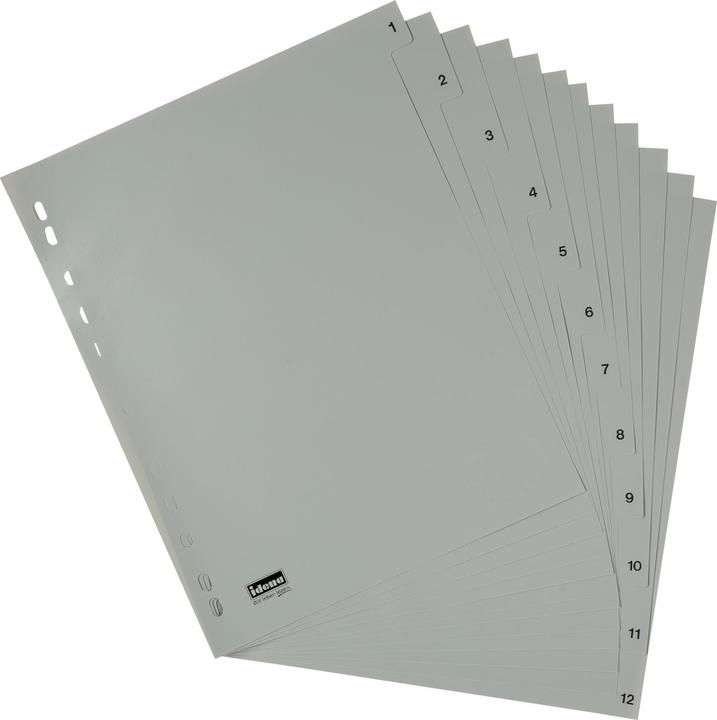 Actual product image Idena Plastic index A4 1 to 12 grey PP