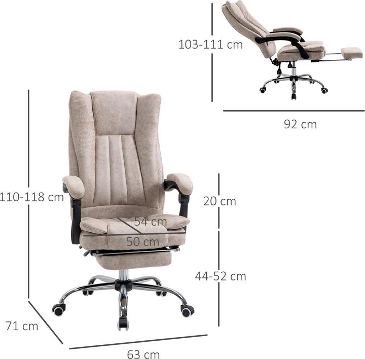 Produktbild Vinsetto Bürosessel mit Wippfunktion, ergonomisch, Kunstleder