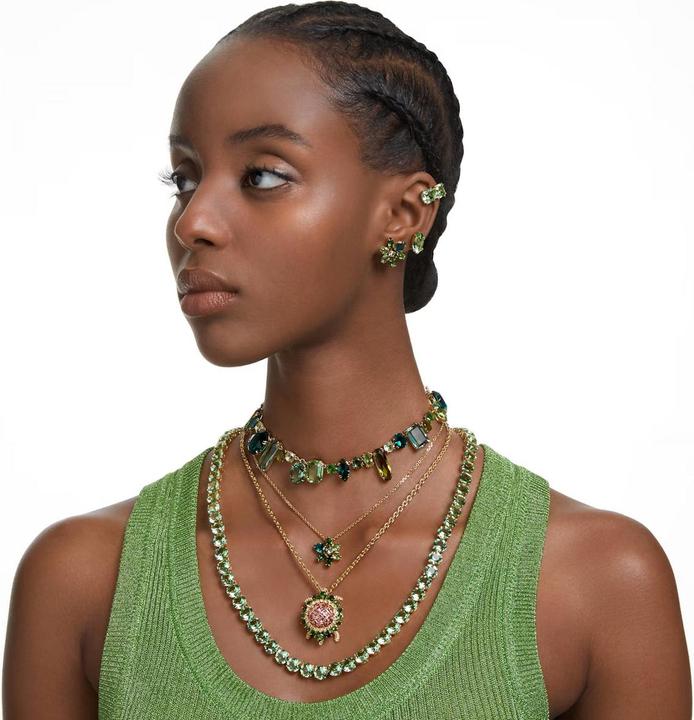 Immagine prodotto Swarovski Orecchini a perno Gema Fiore di vari tagli in oro verde (Metallo Swarovski)