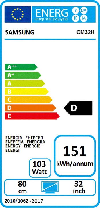 Energie-Label Samsung Om32h (1920 x 1080 Pixel, 32")