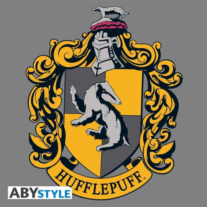 Actual product image ABYstyle HARRY POTTER - Tshirt Hufflepuff man SS grey yellow - premium (L)