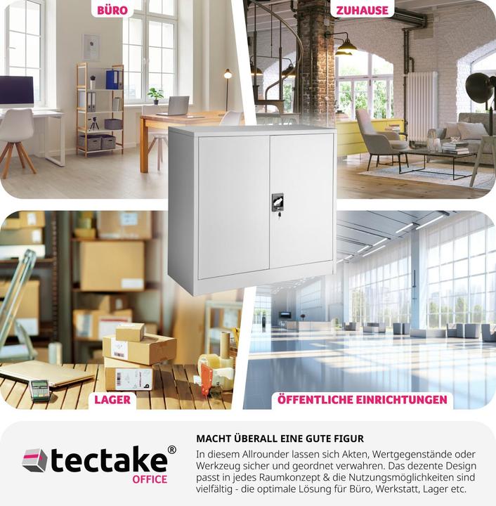 Immagine prodotto tectake Armadietto con 3 ripiani (90 x 40 x 90 cm)