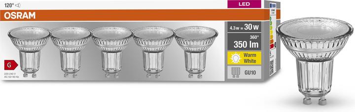 Image du produit Osram Base (GU10, 4.30 W, 350 lm, 5 x, G)