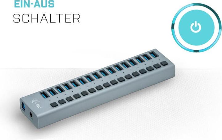 Actual product image i-tec Hub (USB-B, 16 Ports)