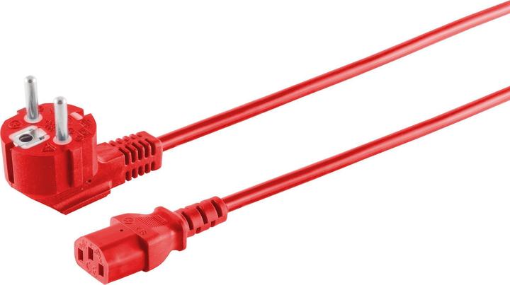 Produktbild S-Conn Schutzkontakt 90°/Kaltgerätebuchse rot 1,8m (1.80 m)