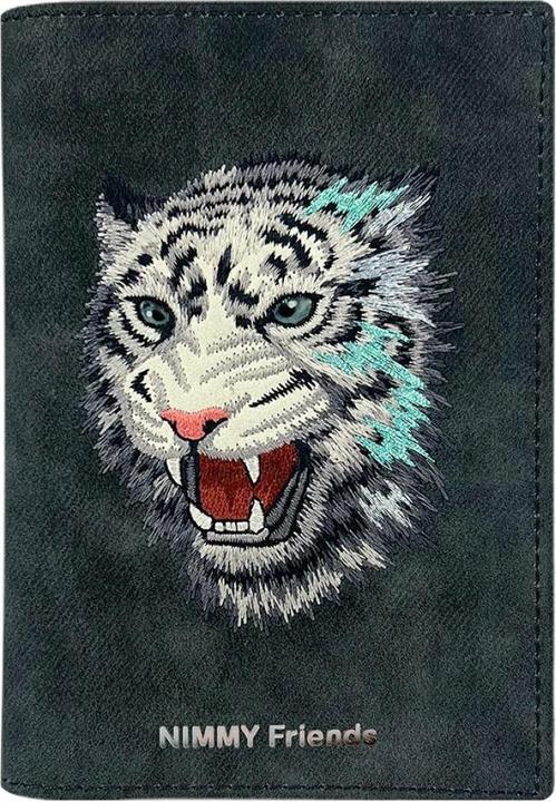 Actual product image Nimmy Passport case wallet Raptor Tiger grey