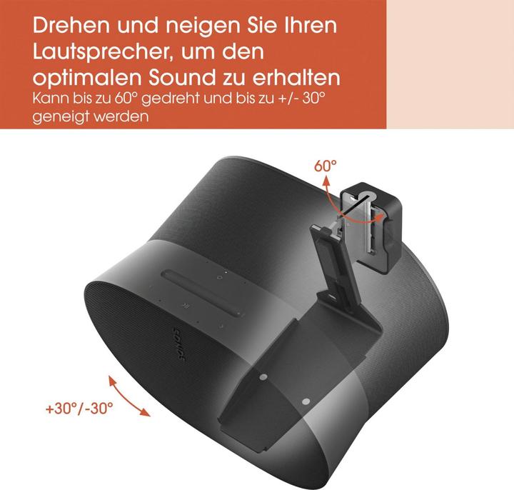 Produktbild Vogels SWM 4131 Sonos speaker muurbeugel voor Era 300 (zwart) (1 Stk., Wandmontage, Drehbar, Neigbar)