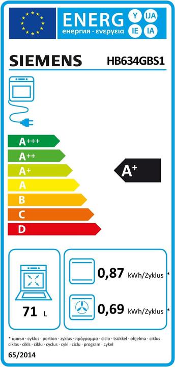 Energy Label Siemens Hb634gbs1