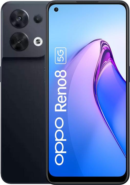 Actual product image OPPO Reno 8 (256 GB, Shimmer Black, 6.43", Dual SIM, 50 Mpx, 5G)
