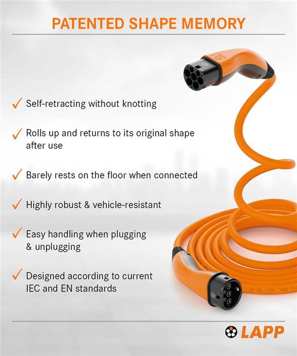 Image du produit Lapp Mobility EV-TYP2 Ladekabel HELIX 1-phasig (Type 2, 7.40 kW, 32 A, 5 m)