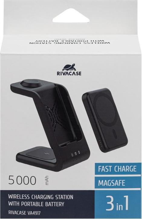 Image du produit Rivacase VA4917 Chargeur sans fil Qi 15W avec batterie externe avec QC/PD 5000mAh Quick Charge Functi (15 W)