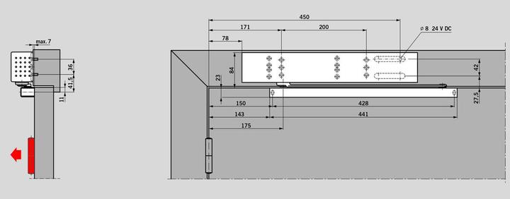 Actual product image Dormakaba Freewheel door closer TS 99 FL Contur Design (Object door, Wooden door, Indoor)