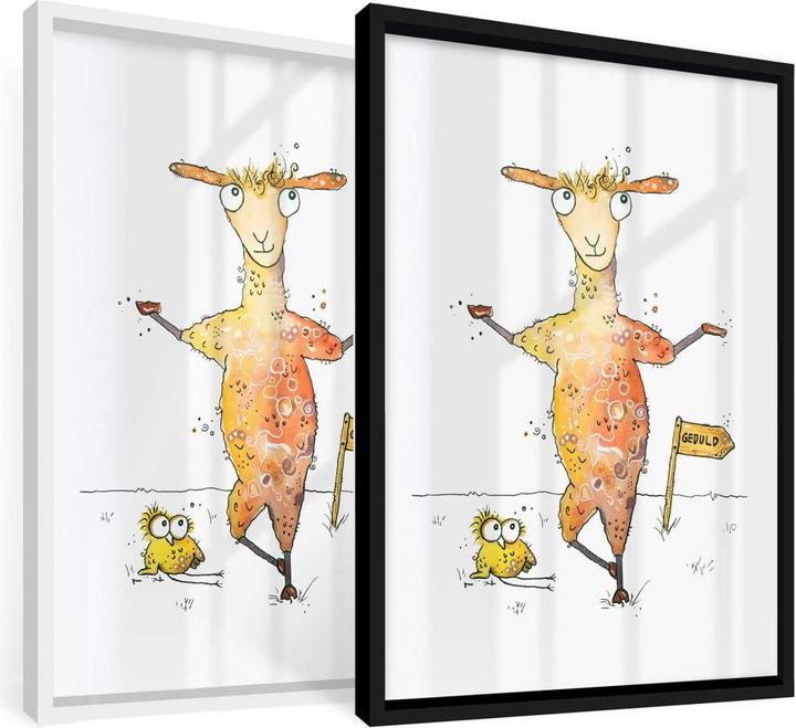 Image du produit Trenddeko Lama et oiseau (30 x 40 cm)