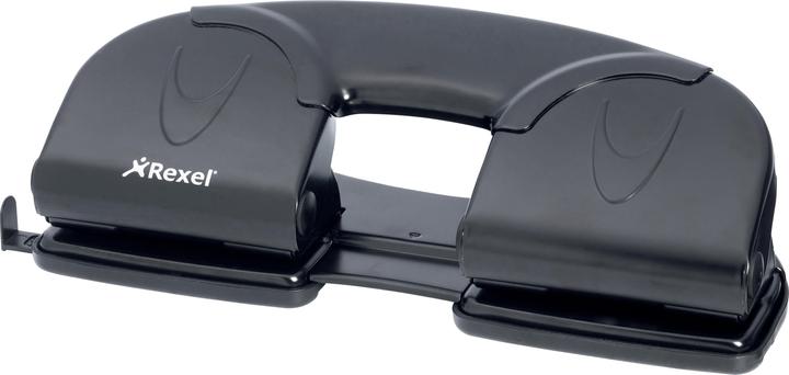 Image du produit Rexel Perforateur 4 trous V412, capacité : 12 feuilles, noir, en métal, avec perforation 80 mm, avec