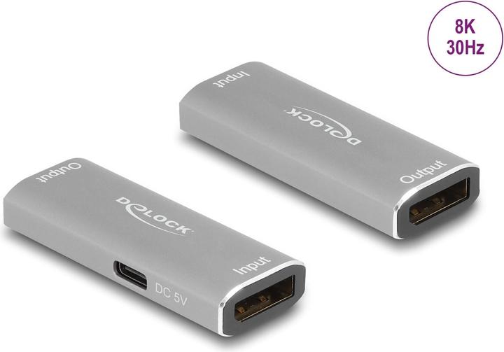 Actual product image Delock DisplayPort 1.4 Repeater 8K 30 Hz 20 m (5.80 cm)