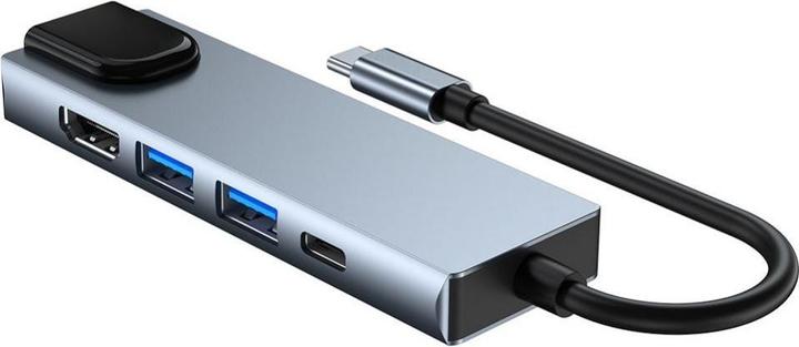 Produktbild Tech-Protect HUB V3 5in1 USB-C - USB-A 3.0 / USB-A 2.0 / USB-C / HDMI / RJ45 - gray (USB-C, 5 Ports)