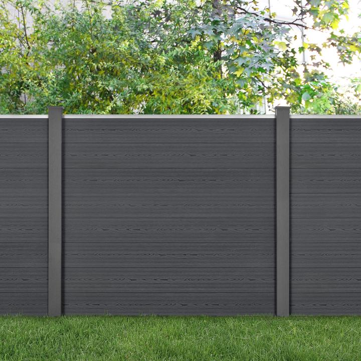 Produktbild neu.holz WPC Gartenzaun 165x466 cm mit Pfosten Sichtschutz Windschutz