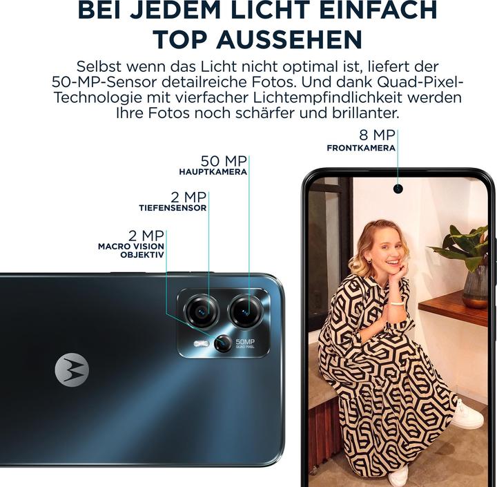 Productafbeelding Motorola Moto G13 (128 GB, Matte Houtskool, 6.50", Dubbele SIM, 50 Mpx, 4G)