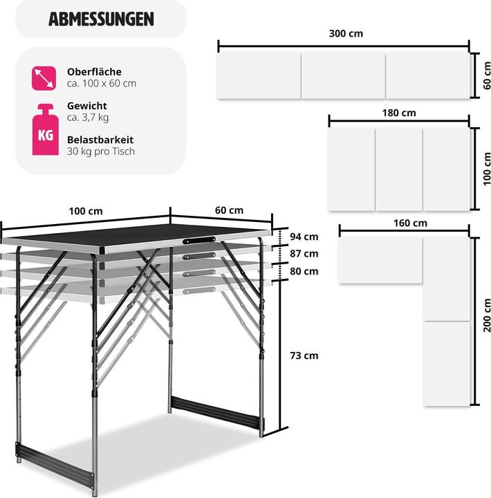 Image du produit tectake Tables à tapisser (300 x 60 cm)