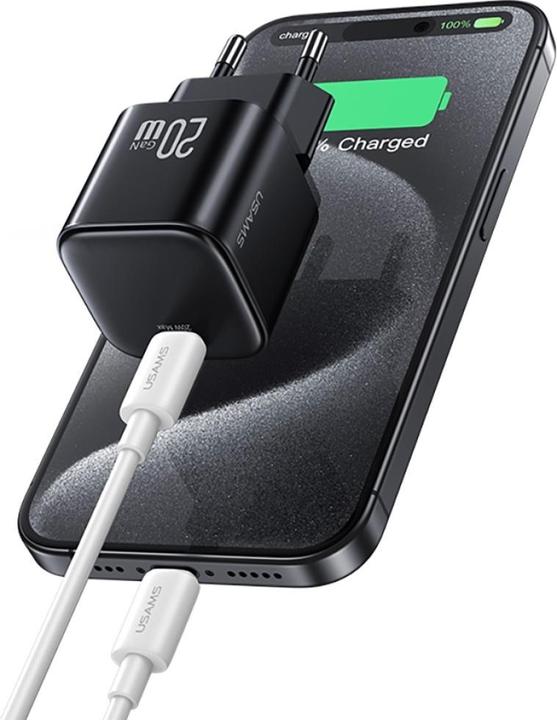Immagine prodotto Usams Wall Charger JO Series CC260 20W USB-C + 1m USB-C/Lightning Cable White (20 W)