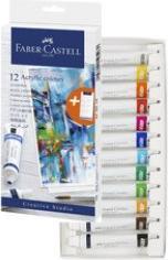 Actual product image Faber-Castell Acrylic paint in tube, 12-count cardboard box Highly pigmented, light-fast colours with glossy (DAA326, 20 ml)