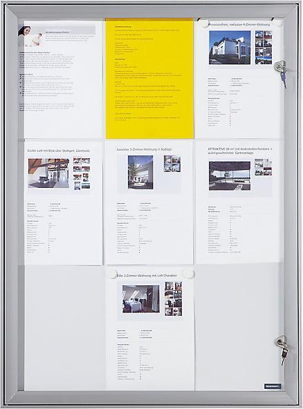 Image du produit eurokraft pro Vitrine avec porte battante (Tableau magnétique, Tableau d'affichage, 74,5 x 100,5 cm)