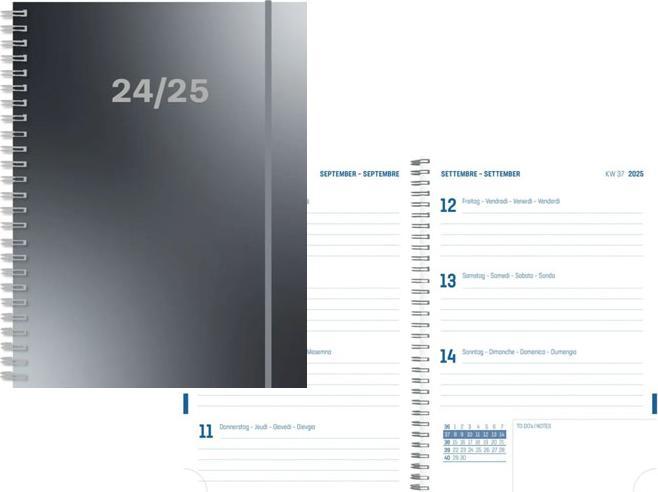 Image du produit Simplex Agenda scolaire niveau 24/25 500430.25 1W/2S 17M noir ML 12x16.5cm (12 x 16,5 cm, Allemand)