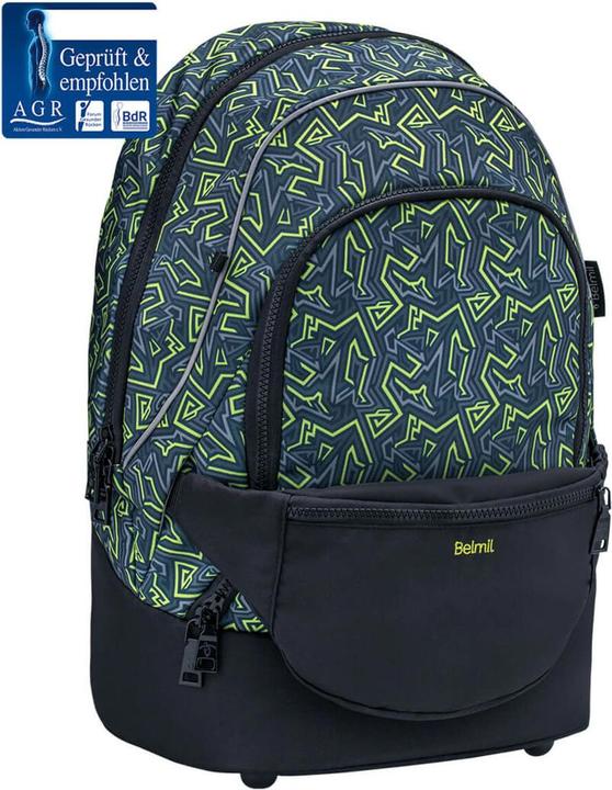 Belmil Wave Premium 2in1 Schulrucksack iguana (20 l)