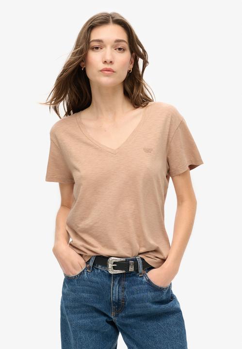 Produktbild Superdry Strukturiertes T-Shirt mit V-Ausschnitt und Stickerei (10)