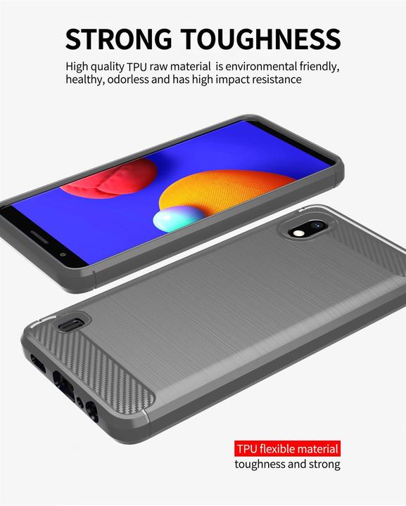 Immagine prodotto Cadorabo TPU Ultra sottile in acciaio inossidabile al carbonio Combi Cover (Samsung Galaxy A10, HTC One M10)