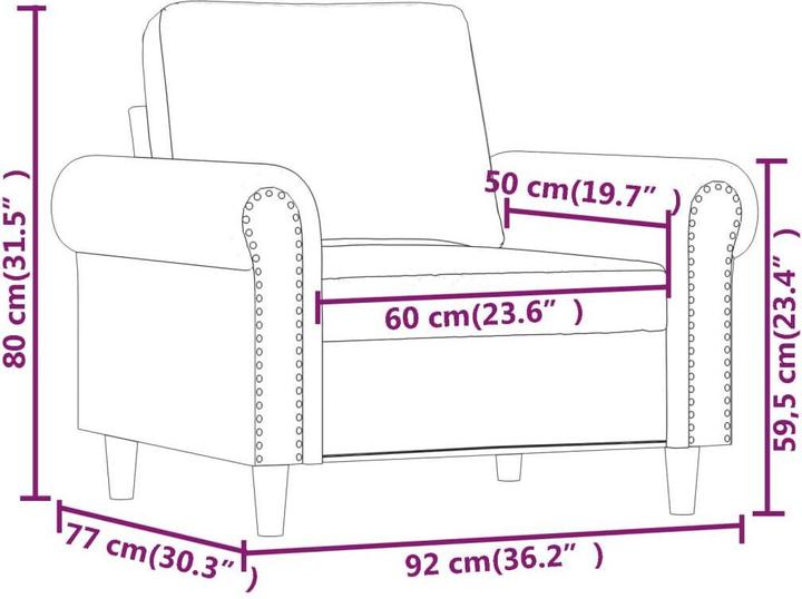 Produktbild VidaXL Sessel 60 cm Samt