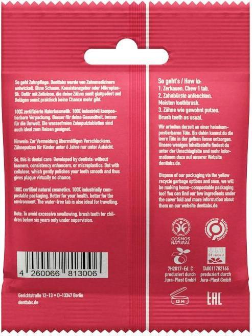 Produktbild Denttabs Erdbeere ohne Fluorid