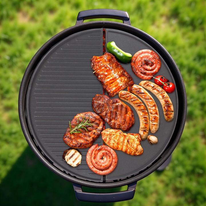 Image du produit Wiltec 2x Gusseisen Grillplatte 46,7x22,8x1,5cm Grill Platte Grillzubehör BBQ