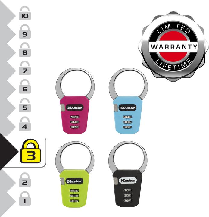 Actual product image Master Lock Backpack lock