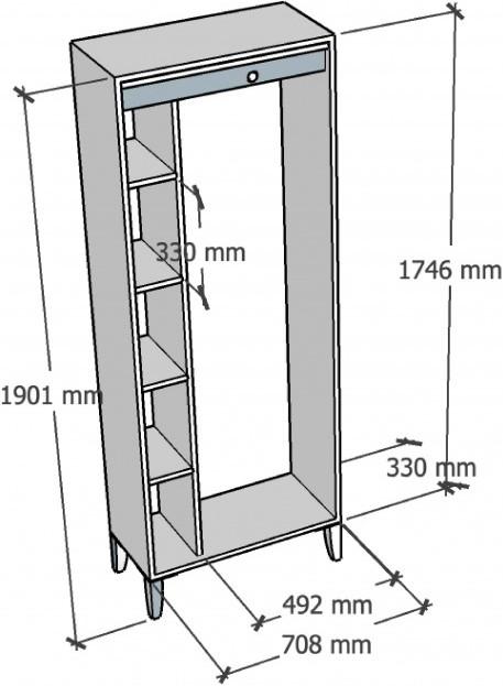 Produktbild Europe & Nature Germain Kleiderschrank mit Füssen (71 cm)