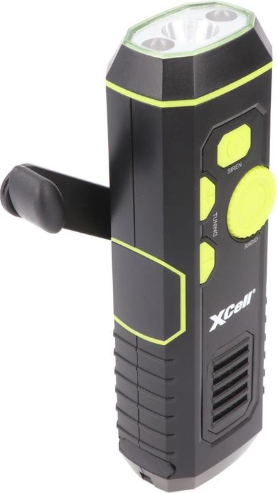 Produktbild XCell Dynamo Taschenlampe mit FM Radio, Alarm und Powerbank-Funktion (30 lm)
