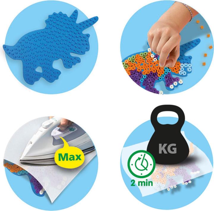 Actual product image Ses Green Beedz - Ironing Bead Set Triceratops Dino