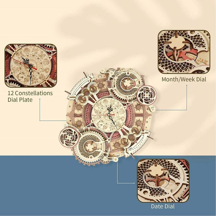 Produktbild Robotime Sternzeichen Wanduhr (168 Teile)