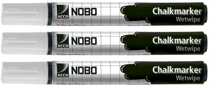 Nobo Marqueurs de cartes (Blanc, 2 mm, 3 x)